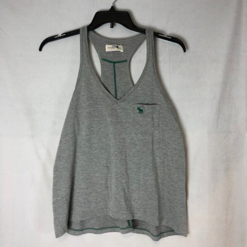 Womens Abercrombie Fitch Racerback Tank Top Grey Shirt Size M.            AW